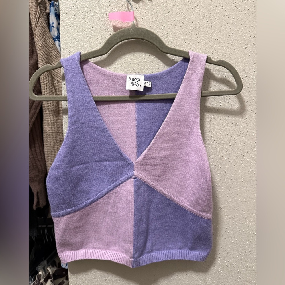 Princess Polly Two-Tone Lavender and Lilac Tank Top